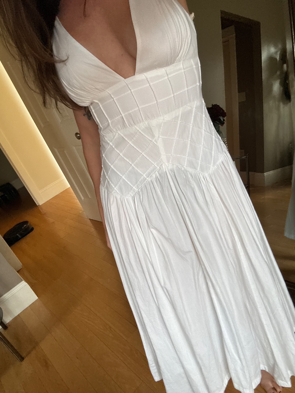 Free People White Midi Halter Dress Summer Queen - Picture 10 of 10